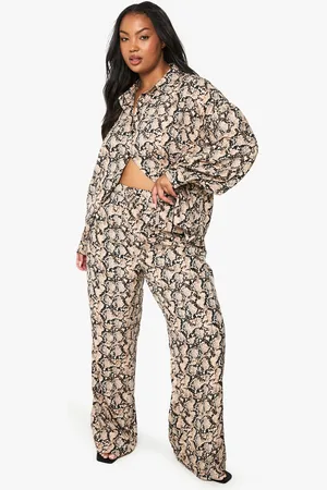 Boohoo Plus Wide Leg Broek Met Touwtjes