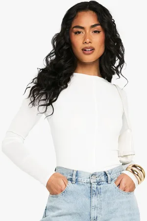 Boohoo Mesh Top Met Textuur, Naaddetail En Lange Mouwen