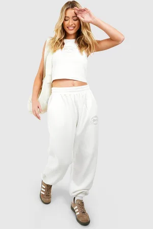 Boohoo New York Joggingbroek Met Tekst En Enkel Detail