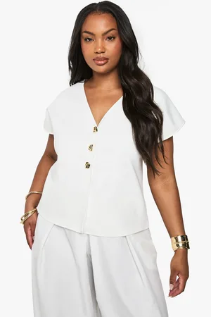 Boohoo Plus Gilet Met Gouden Knopen En Structuur