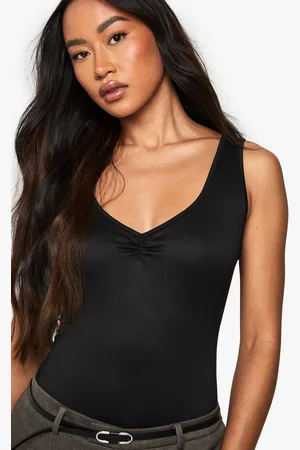 Boohoo Super Zachte One Piece Met V-Hals En Geplooide Buste