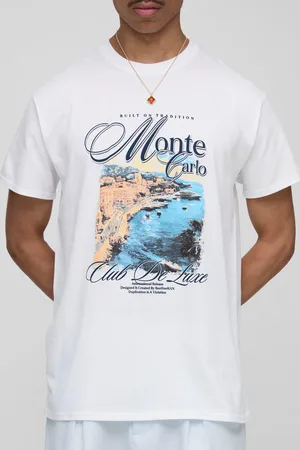 Boohoo Regular Fit Monte Carlo T-Shirt Met Print