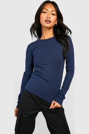 Boohoo Basic T-Shirt Met Ronde Hals En Lange Mouwen