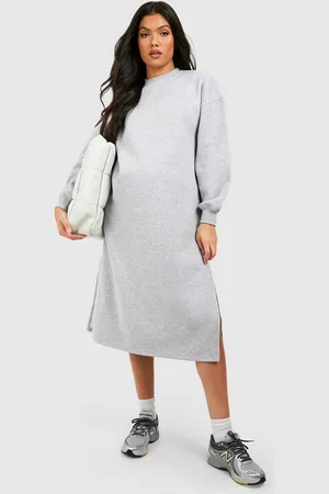 Boohoo Zwangerschap Super Oversized Midi Sweatshirt Jurk