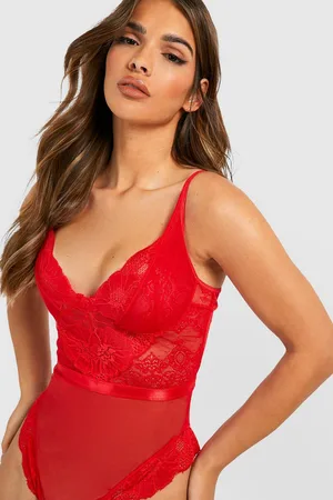 Boohoo Kanten En Mesh One Piece