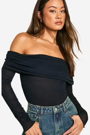 Boohoo Tall Doorschijnende One Piece Met Vouw En Textuur