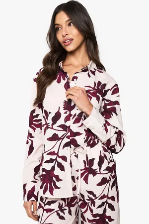 Boohoo Basic Geweven Bloemenprint Blouse Met Lange Mouwen