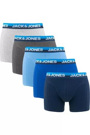 JACK & JONES Heren Boxershorts - Boxershorts 5-pack boxers davie grijs && blauw