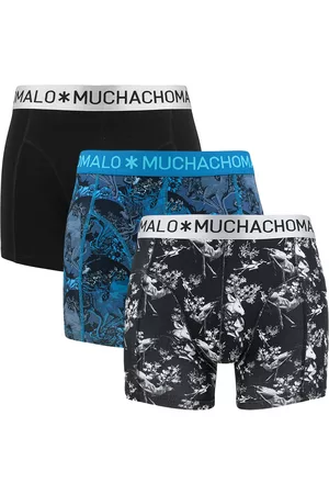 Muchachomalo Heren Boxershorts - Boxershorts 3-pack boxers man deer blauw && zwart