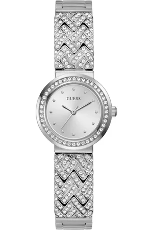 Guess Treasure - dames horloge - zilverkleurig met band
