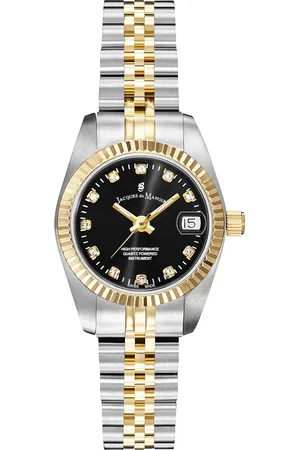 JACQUES DU MANOIR Inspiration - dames horloge - goudkleurig & zilverkleurig met band
