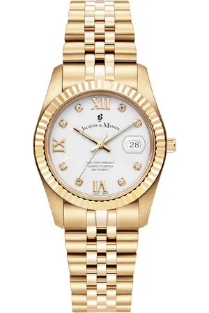 JACQUES DU MANOIR Inspiration - dames horloge - goudkleurig met band