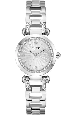 Guess Dames horloge - zilverkleurig met band