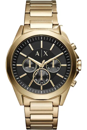 Armani Exchange Drexler - heren horloge - goudkleurig met band