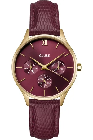 Cluse Minuit - dames horloge - goudkleurig met band