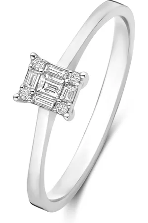 Isabel Bernard De la Paix Maxime 14 karaat witgouden ring met diamant 0.11 karaat carat IBD330042