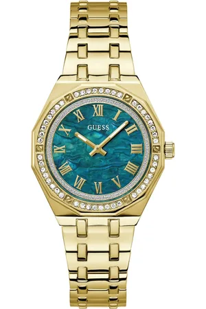 Guess Dames horloge - goudkleurig met band