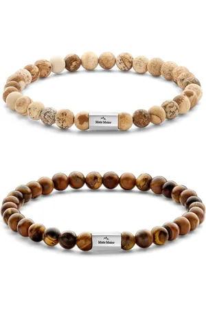Mats Meier Heren Armband - Beige & Bruin