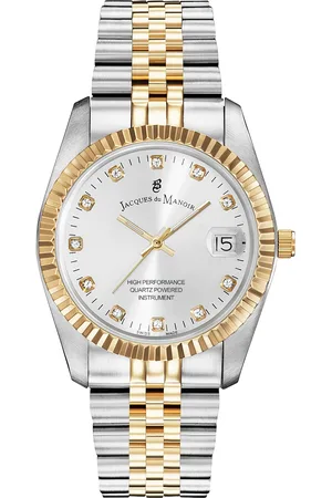 JACQUES DU MANOIR Inspiration - dames horloge - goudkleurig & zilverkleurig met band