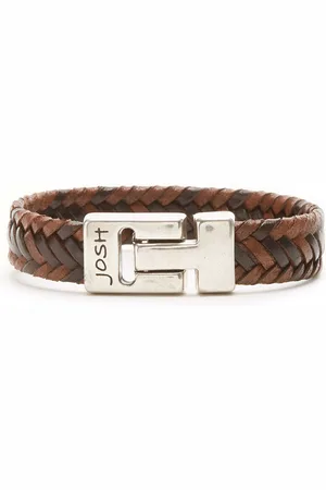Josh Heren Armband - Bruin & Zilver