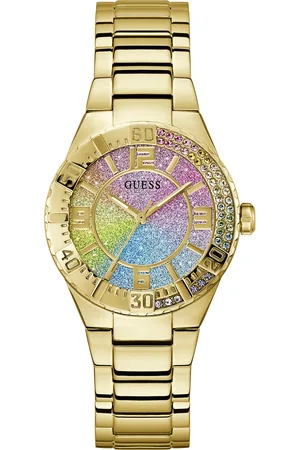 Guess Dames horloge - goudkleurig met band