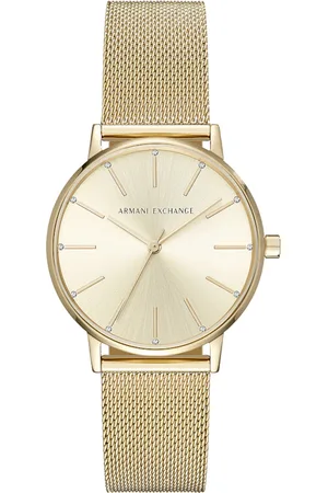 Armani Exchange Lola - dames horloge - goudkleurig met band