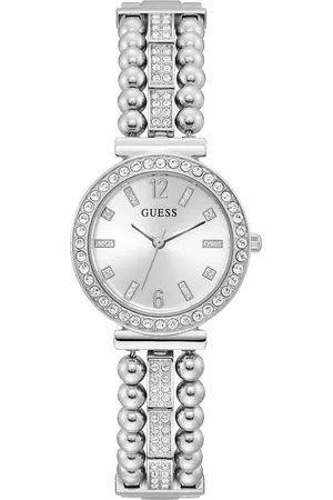 Guess Dames horloge - zilverkleurig met band