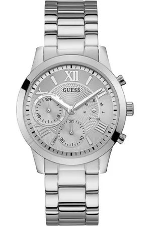 Guess Dames horloge - zilverkleurig met band