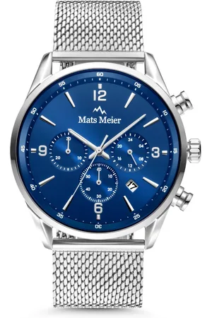 Mats Meier Heren horloge - zilverkleurig met band