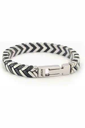 Josh Heren Armband - Zwart & Zilver