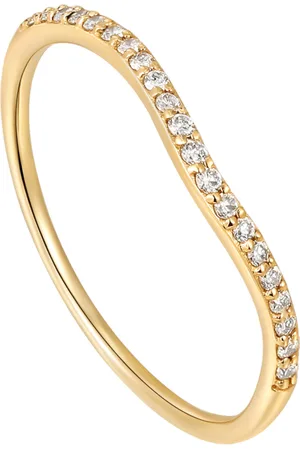 ANIA HAIE Magma Wave 14 karaat Gouden Ring met Diamant AH-RAU004-01YG