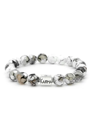 Karma Heren Armband - Wit & Zilver & Zwart