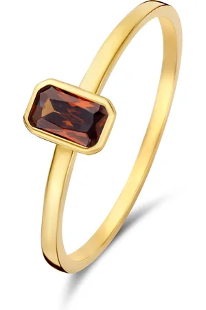 Isabel Bernard Baguette Brune 14 Karaat Gouden Ring IB330089