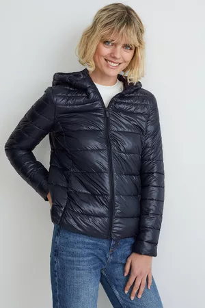 C&A Dames Donsjassen - Gewatteerde jas met capuchon-gerecyclede stof, , Maat: 36