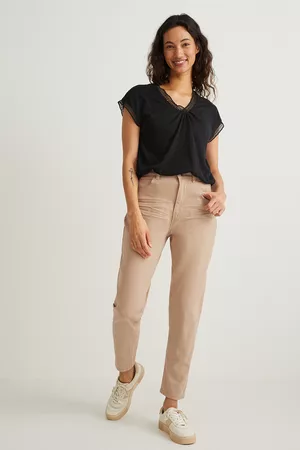 C&A Dames Broeken - Broek-high waist-regular fit, , Maat: 36