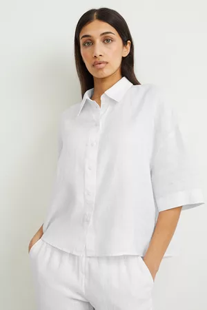 C&A Dames Blouses - Linnen blouse-met linnen van EUROPEAN FLAX®, , Maat: 34