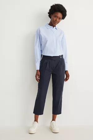 C&A Dames Pantalon - Pantalon-high waist-tapered fit, , Maat: 34