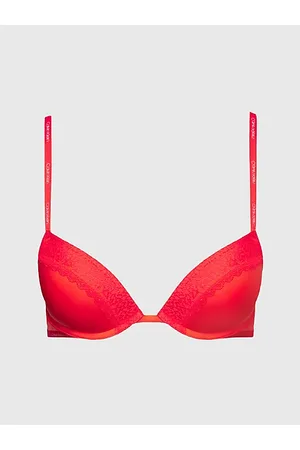 Calvin Klein Sheer Marquisette Spacer Demi Bra In Orange Odyssey