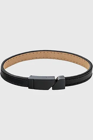 Calvin Klein Asymmetrische tag leren armband