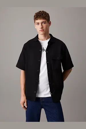 Calvin Klein Relaxed overhemd met structuur en korte mouw