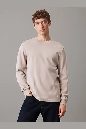 Calvin Klein Slim wafel-T-shirt met lange mouwen