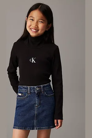 Calvin Klein Top met smalle geribbelde col