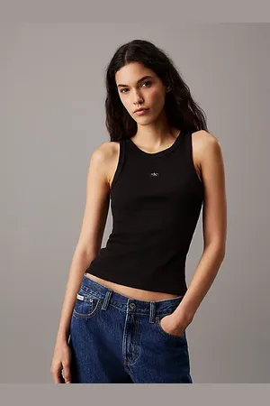 Calvin Klein Smalle geribbelende katoenen tanktop