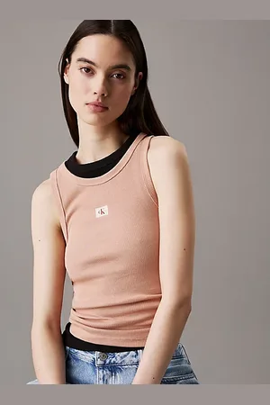 Calvin Klein Smalle geribbelende katoenen tanktop
