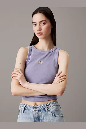 Calvin Klein Smalle geribbelende katoenen tanktop