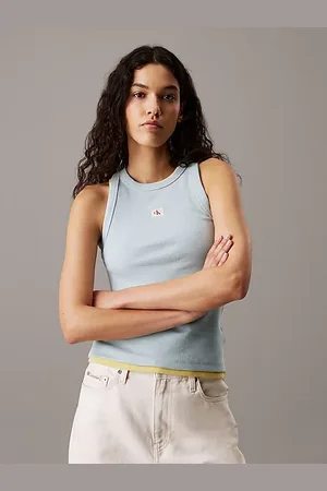 Calvin Klein Smalle geribbelende katoenen tanktop