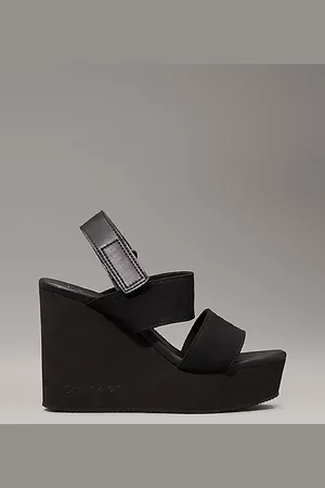 Calvin Klein Canvas plateausandalen met sleehak