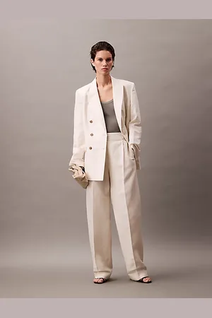 Calvin Klein Double-breasted blazer van linnenmix