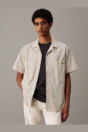 Calvin Klein Overhemd met korte mouwen van katoenen poplin