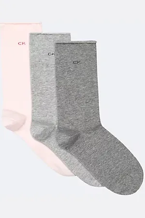Calvin Klein 3-pack zachte rolltop crewsokken van gekamd katoen